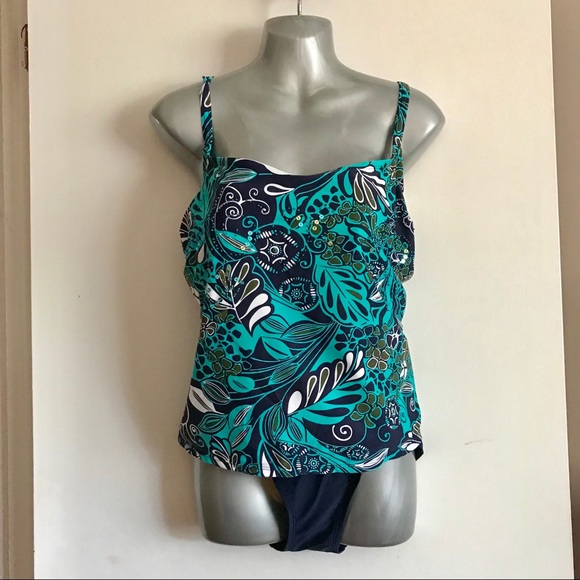 Silhouette Solutions  Suit With Tankini Look Size 14 - Picture 3 of 9